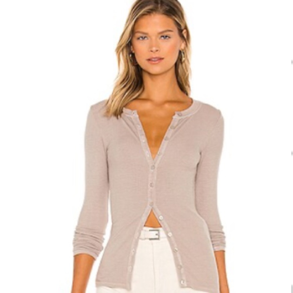 Enza Costa Cream Fitted Button Down Shirt